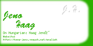 jeno haag business card